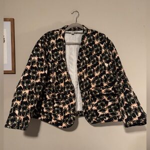 EUC Rachel Comey Black, Green, Pink & Cream Quilted Puffer Jacket- 1X